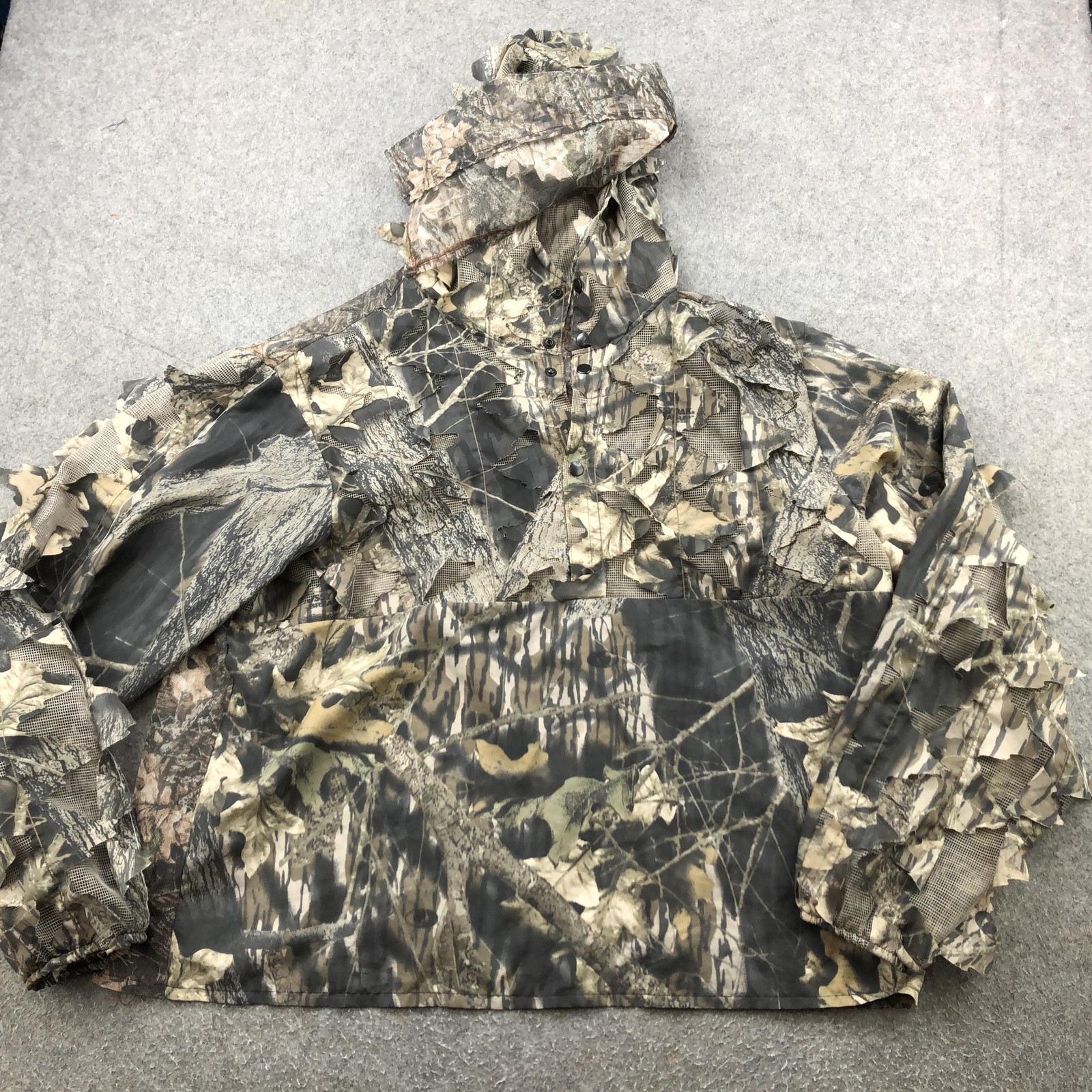 Game Hunter Jacket Mens Large Camo Hooded 3D Leafy Ghillie Hunting Mossy Oak