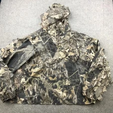 Game Hunter Jacket Mens Large Camo Hooded 3D Leafy Ghillie Hunting Mossy Oak