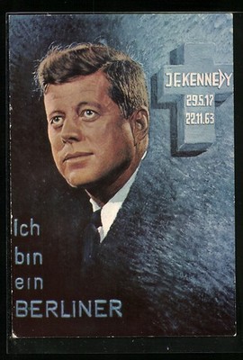 Ansichtskarte Ich bin eine Berliner, J. F. Kennedy, 1917 - 1963 