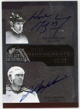 Wayne Gretzky Mark Messier 2011 The Cup Dual Auto Card CE2WM 7/25 Surface Marks