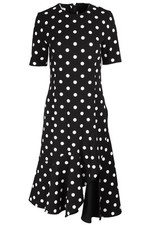 OSCAR DE LA RENTA BLACK 2019 WOOL MIDI DRESS US 8 UK 12