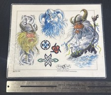 Rare Vintage Rand Johnson Tattoo Flash Sheets Vikings