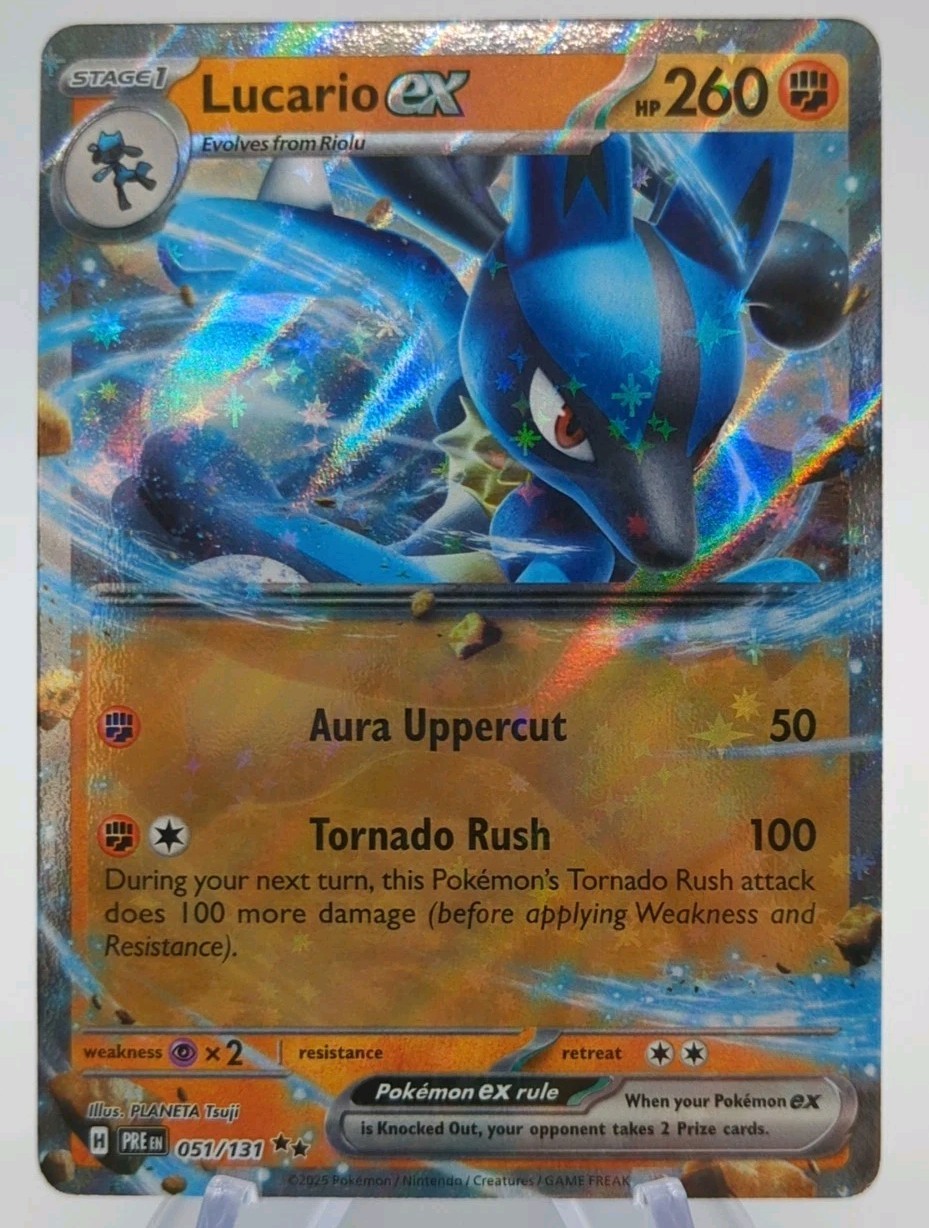 Lucario ex 051/131 Prismatic Evolutions Ultra Rare Holo Pokemon Card 