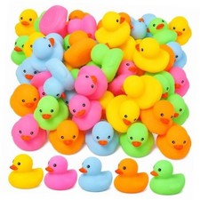 pcs Mini Rubber Ducks Bath Toys, Multicolor Rubber Duckies Bulk, Mini Ducks 50