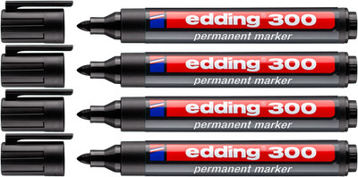 4x edding 300 Permanentmarker schwarz