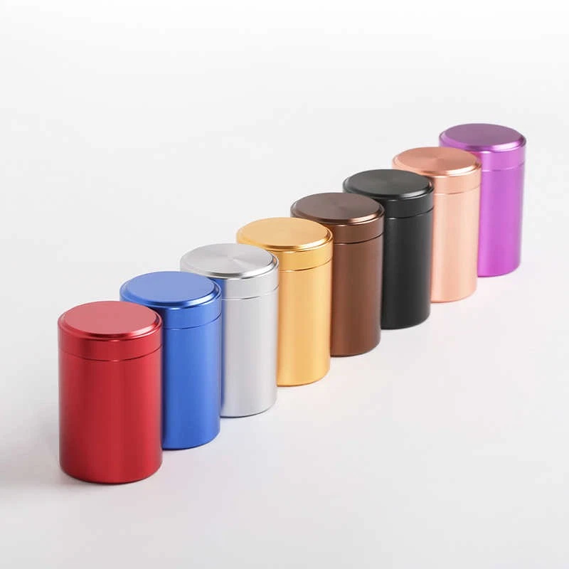 Airtight Smell Proof Metal Tea Can Portable Travel Tea Stash Jar Container Tool - Image 2 of 4