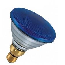 Leuci Pressglas Reflektor PAR38 Glühlampe 80W E27 Blau Glühbirne Dimmbar 60°