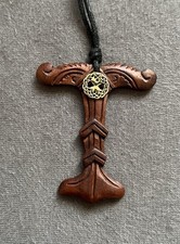 Anhänger Irminsul Holz Lebensbaum Freya Triskele Thorshammer  Donar Eiche J2.1