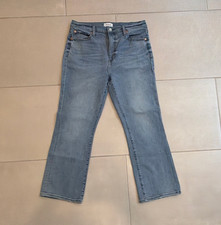 PISTOLA Women's Blue Denim Straight Leg Jeans Stretch 5-Pocket Button Zip