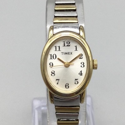 Timex Cavatina Womens Watch 18mm Two Tone Expansion Oval Dial New Battery