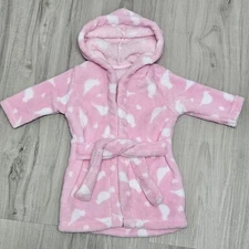 Wendy Bellissimo Baby Girls Bird Bath Robe 0-9 Months Pink Soft Fluffy Hooded