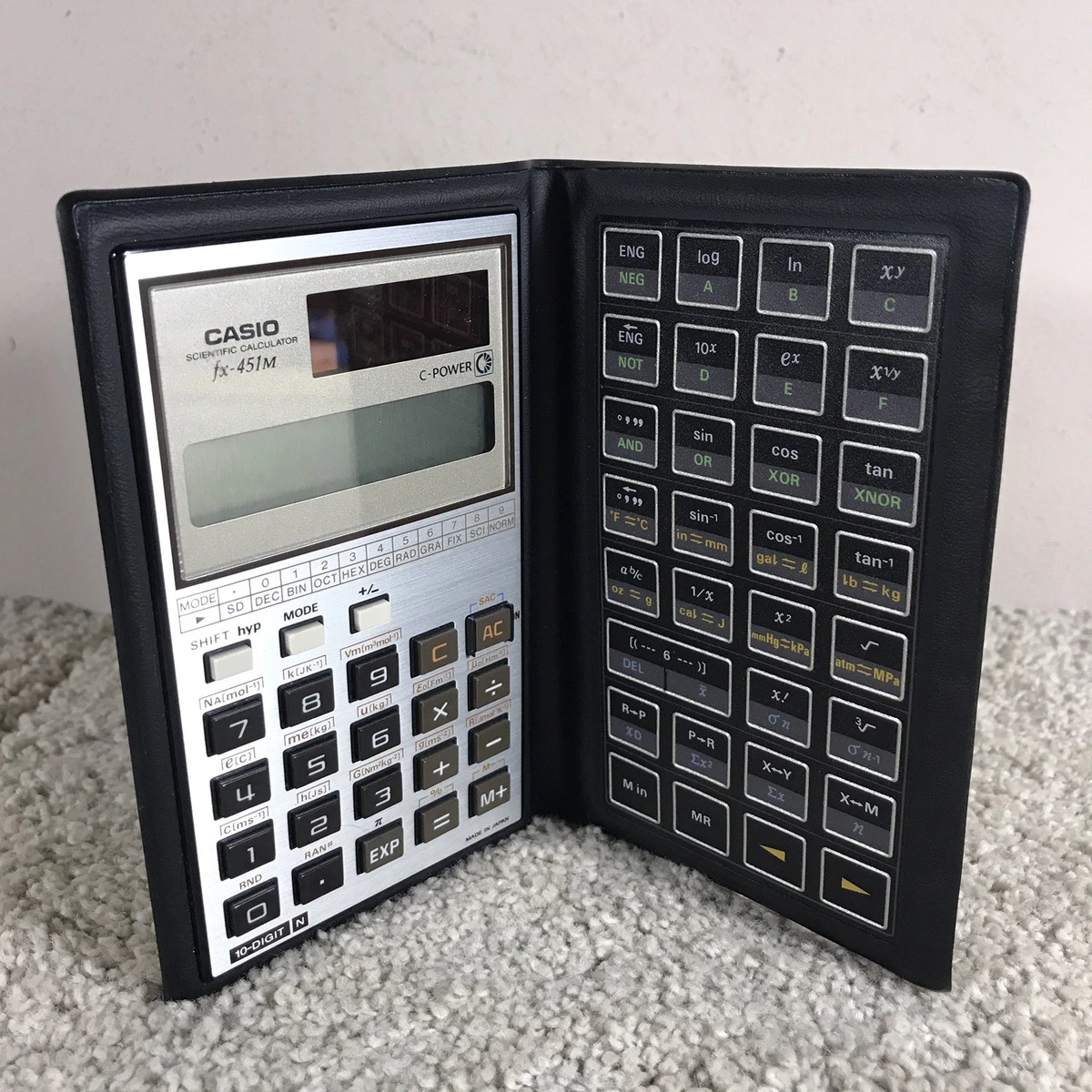 Vintage Calculatrice Casio Super fx-180Pv En Boîte Et Notice