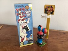 Vintage Marx Linemar Popeye the Basket Ball Player Tin Litho Wind-Up 1950s