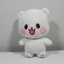 Milk Mocha Bear Plush Stuffed Animal White Kawaii Cute Soft Toy Embroidered Face
