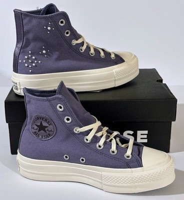  Converse Chuck Taylor All Star Lift Platform Pearls & Studs Lavender Ash WMs 7