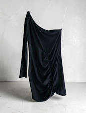 Damen One-Shoulder Kleid Schwarz L Langarm as...