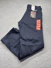 Dickies Pants Mens 34x32 Flat Front Blue 874 Original Fit Flex Work Straight NWT