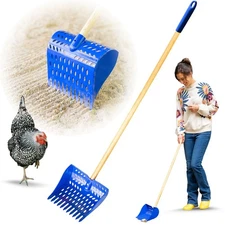 The Coop Scoop® 2-In-1 Chicken Poop Scooper & Rake – Durable Sand Sifting Shovel