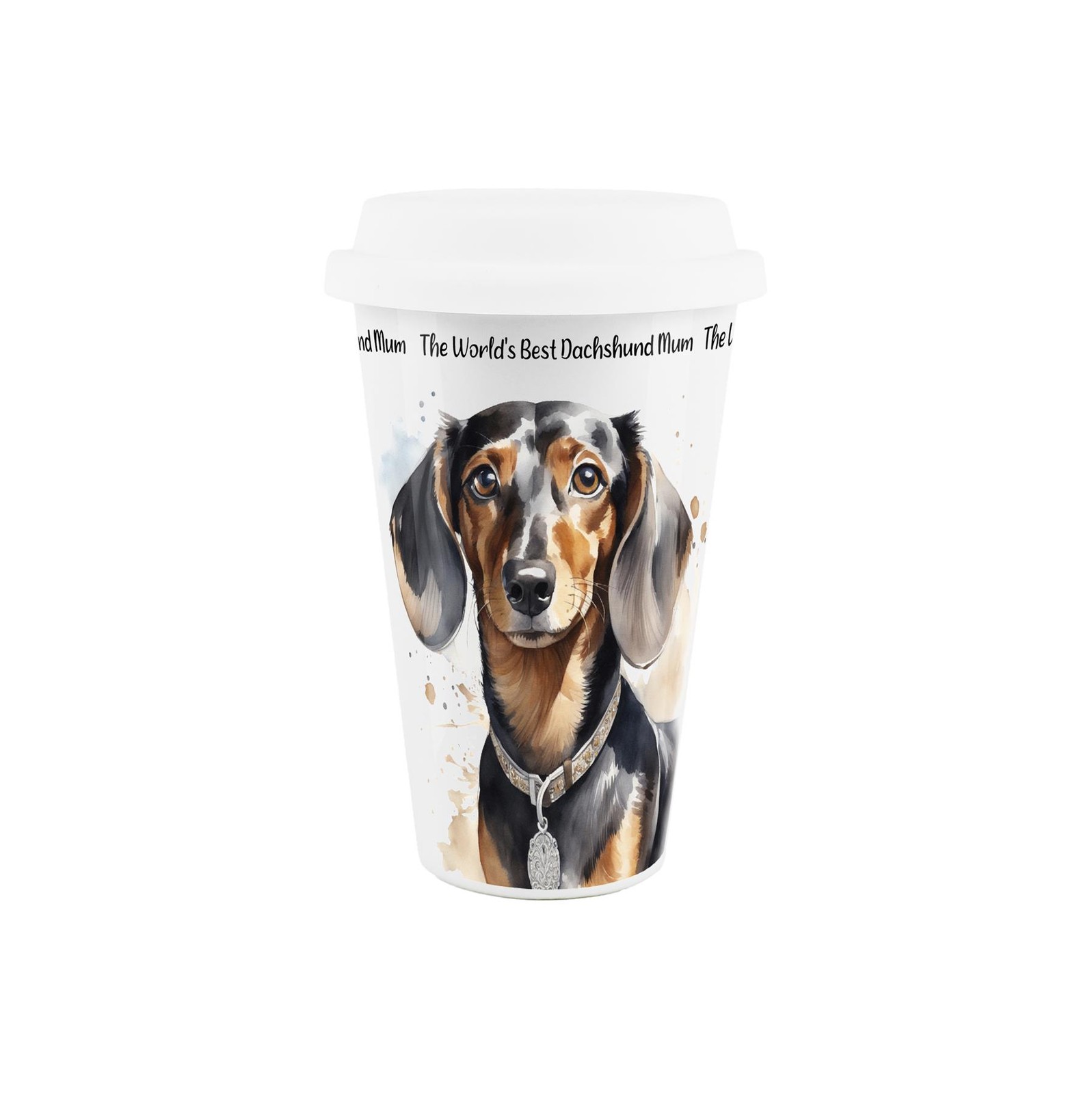 World's Best Dachshund Mum Ceramic Travel Mug - Novelty Gifts for Dog Lovers