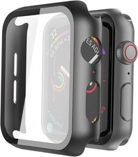 2 Pack Hard PC Case with Tempered Glass Screen Protector for Apple Watch 44mm