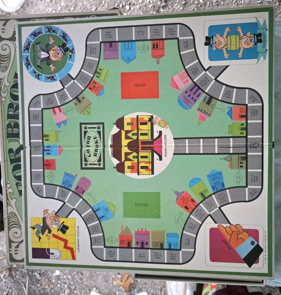Vintage 1965 Go For Broke Board Game Selchow & Righter  - Image 2 of 4
