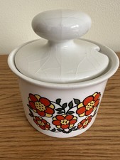 Taunton Vale Sugar/Preserves Jar with Lid - Orange Flowers Vintage 