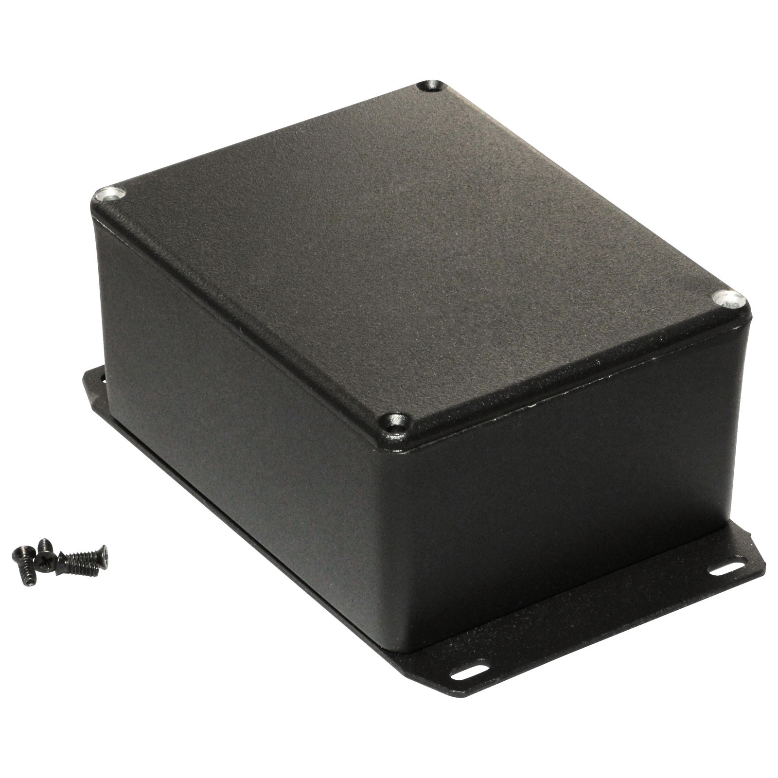 Hammond Diecast Enclosure Flanged Base Black (120 x 94 x 56.5mm)