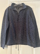 Jones New York Womens Blue Pullover, 1/4 zip classic, Size Medium