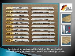 20 x Stichsägeblatt T Schaft Spezialblatt für Laminat Parkett Holz dünne Hölzer