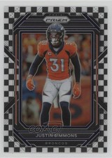 2022 Panini Prizm Black & White Checker Prizm Justin Simmons #91 1bm4