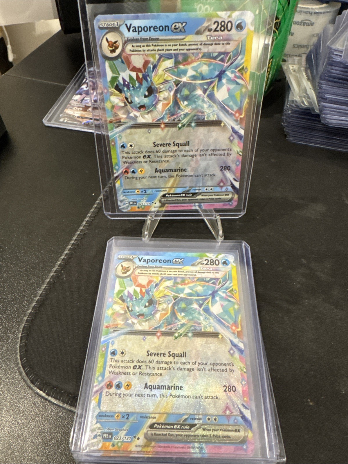 Pokémon TCG Vaporeon EX 023/131 Prismatic Evolutions Double Rare Holo Card NM