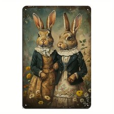 Blechschild Osterhasen Hase Kaninchen Retro Nostalgie Vintage 30x20cm TEL1890