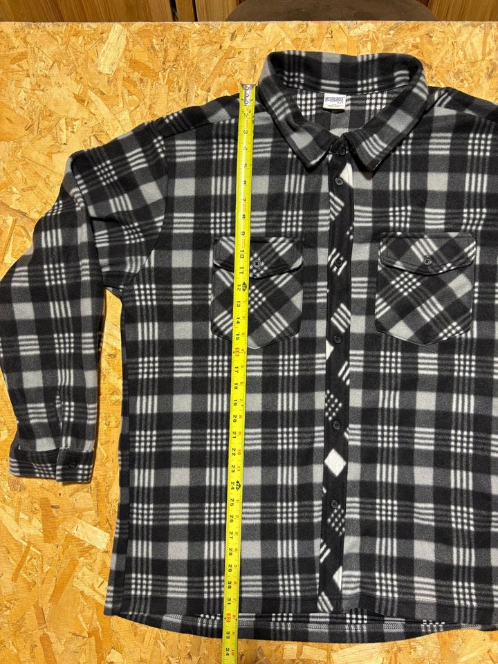 Franela a Cuadros Mission Ridge Negra Gris Para Hombre 2XL Abotonada Manga Larga Súper Suave Foto 3 de 4