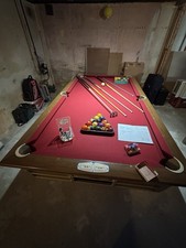 Brunswick Brentwood Billiard Table Red Felt with Balls and Cues