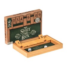 Shut the Box Game - Fun Family Strategy Chance Game with Wooden Box Dice