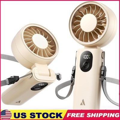 Portable Battery Operated Fan Strong Airflow Handheld Travel Fan 5 Speed Modes