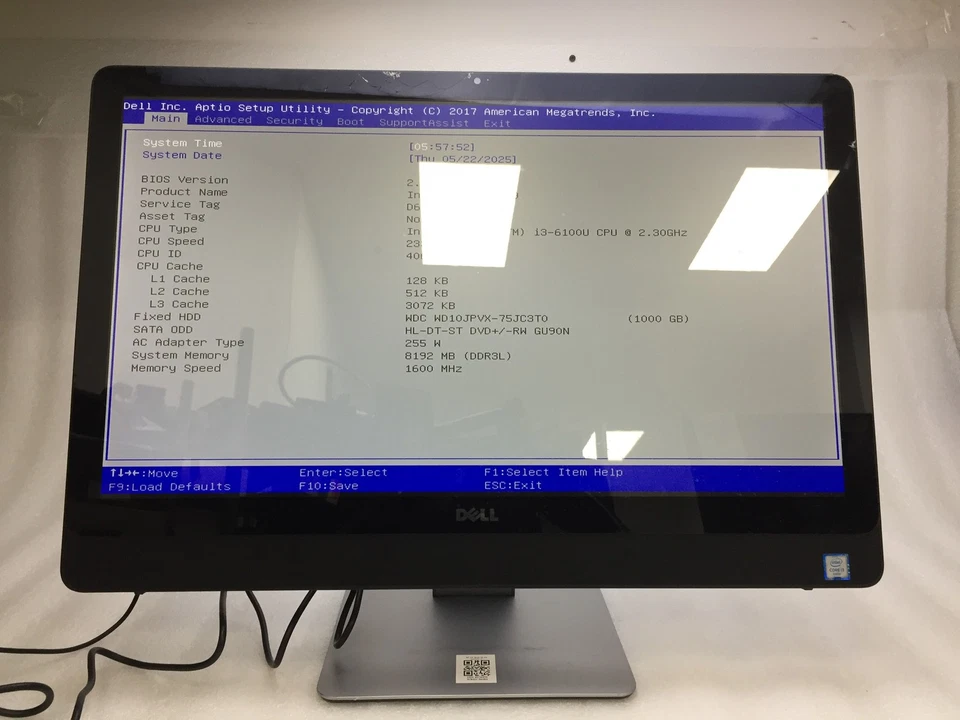 Dell Inspiron 24-3459 24" Intel Core i3-6100U 2.3GHz 8GB RAM 1TB HDD NO OS Good - Image 2 of 4