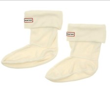 Hunter Short Fleece Cream Cuff Boot Socks Sz Large  Unisex Womens 8-10/Mens 7-9