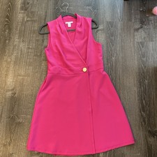 London Times Pink Summer Gold Button A-line Dress Size US 10