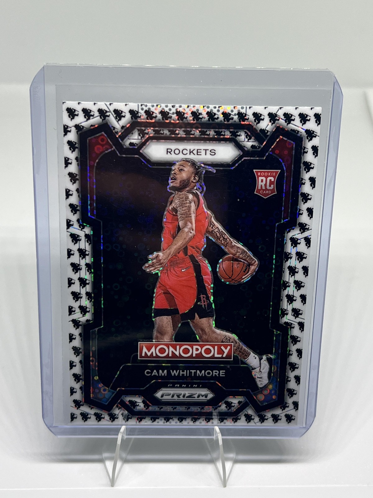 2023-24 Panini Prizm Monopoly #31 Cam Whitmore Monopoly Man Black & White SSP