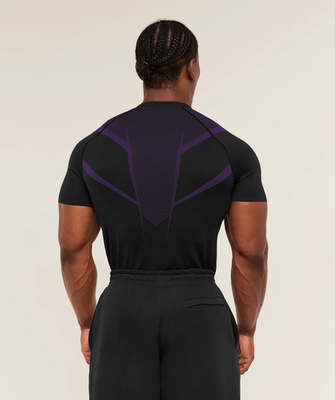 トップス  onyx 5.0 purple M Gymshark Onyx 5.0 Seamless T-Shirt Black/Athletic Purple XL Extra