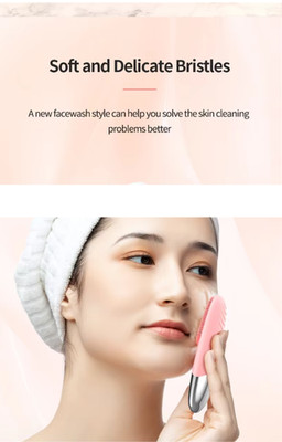 Electric Silicone Facial Cleansing Brush - Sonic Face Scrubber Massager Pink