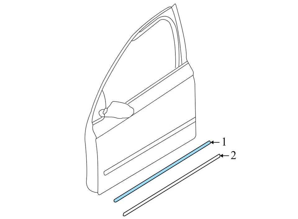 2007-2008 AUDI RS4 - Front LEFT Center DOOR Molding / TRIM 8E0853953 - Image 3 of 4