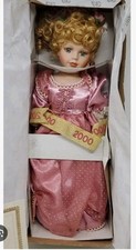 Heritage Signature Collection 2000 Millennium Porcelain Doll "Crystal" New Stand
