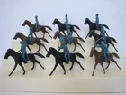 Marx Little Big Horn / Ft Apache / Complete Set of 9 Mounted US Cavalry w/Horses