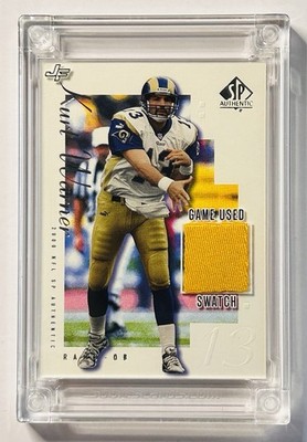 Kurt Warner 2022 Jersey Fusion Game Used Swatch From 1999 St Louis Rams NFL Card