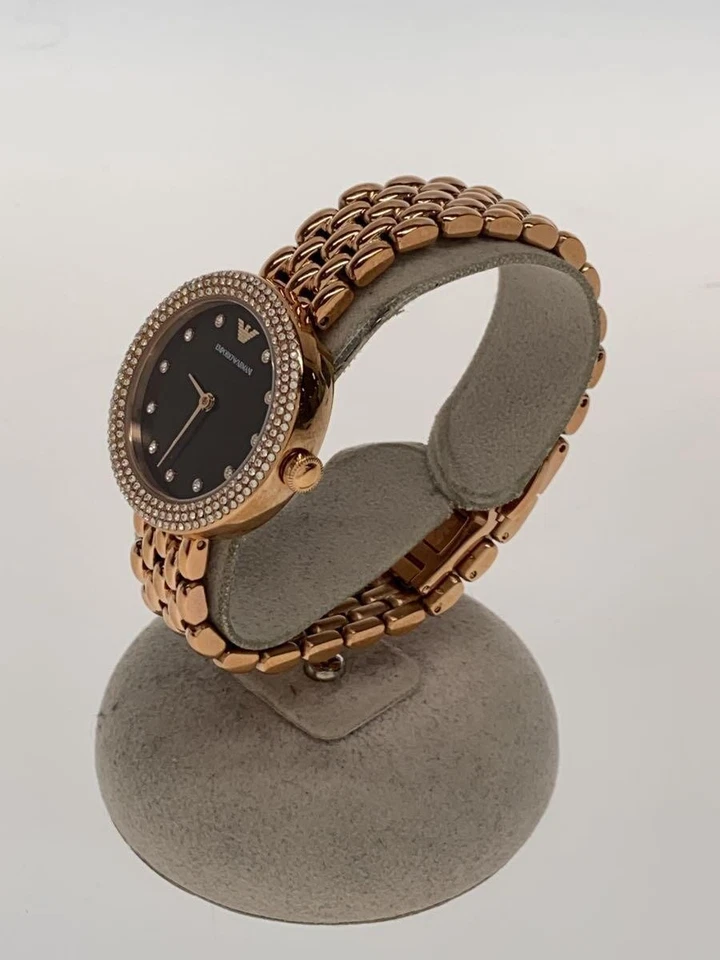 EMPORIO ARMANI AR-11418 Reloj Cuarzo Analógico Acero Inoxidable Oro Marrón Excelente JAPÓN Foto 2 de 4