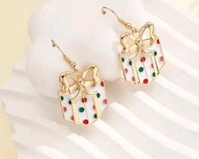 Christmas earrings Bow present Gift fashion jewelry NEW Free Ship