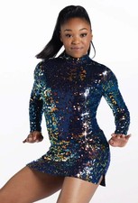 Dance Costume Small Child Blue Weissman 15148 Jazz Tap Clogging Baton Sequin