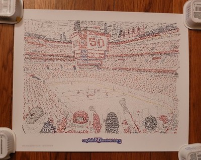 Washington Capitals Daniel Duffy Art of Words 50th Anniversary Poste 16''x20''